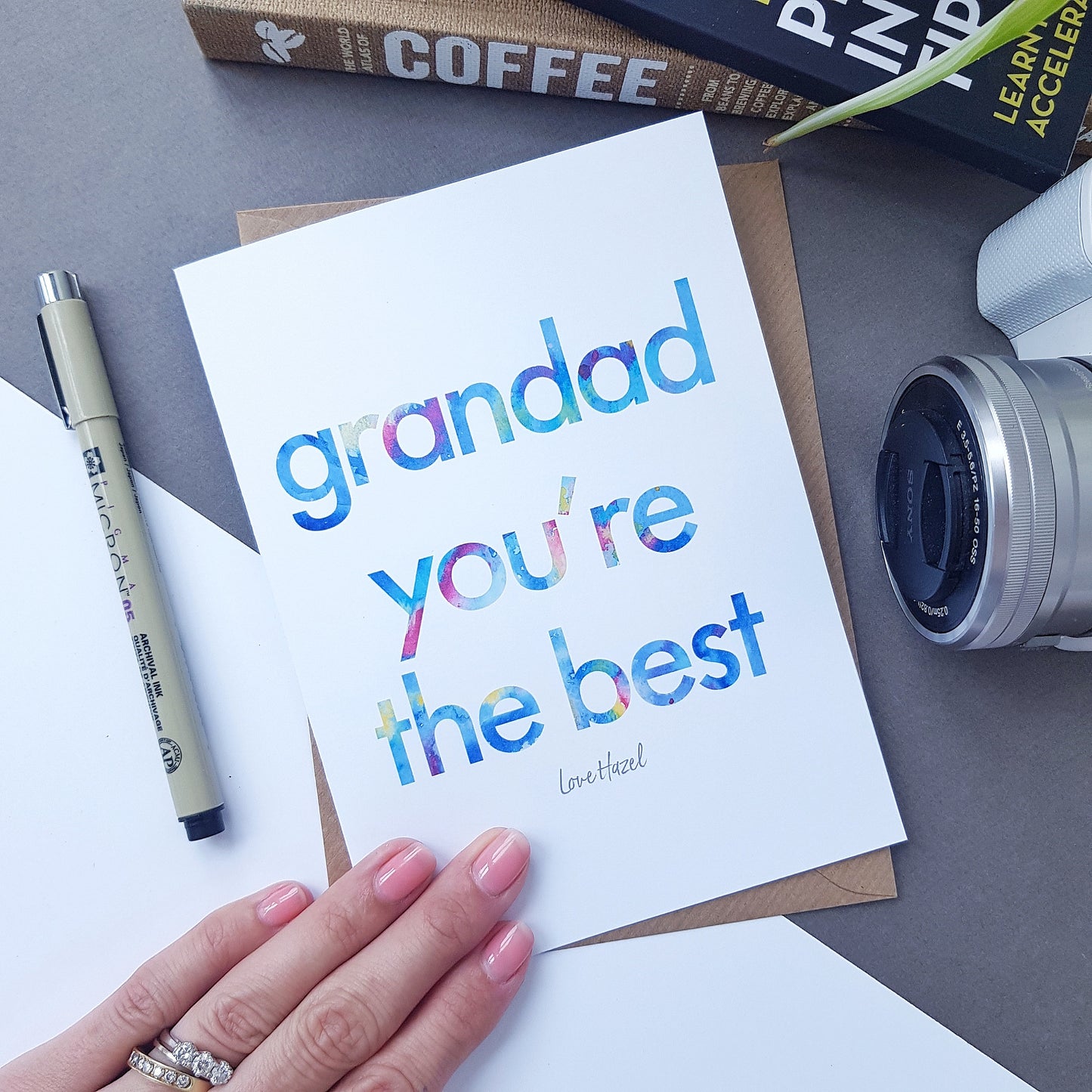 Birthday Card for Grandpa, Grandad, Granda or Pops
