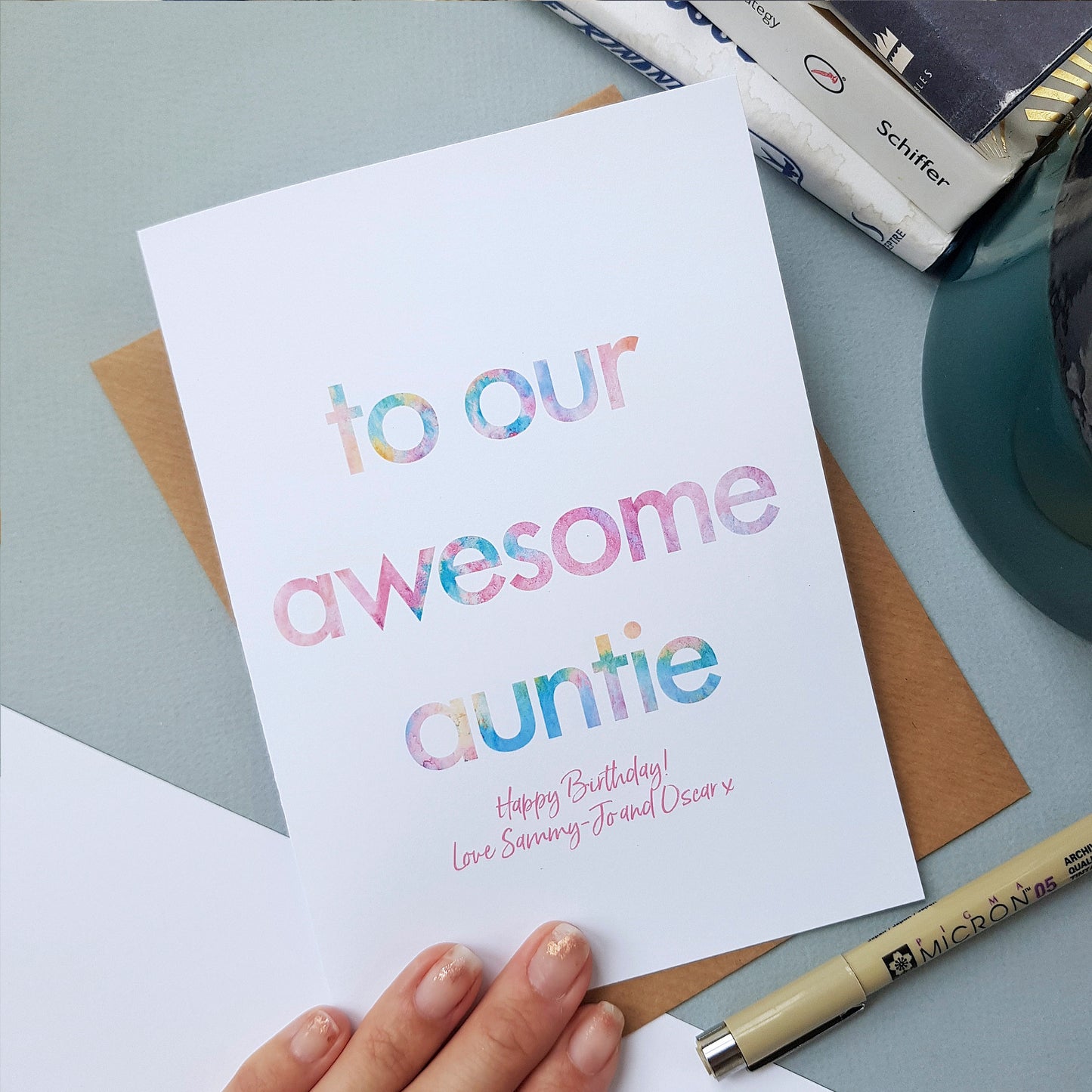Awesome Auntie - Personalised Birthday Card