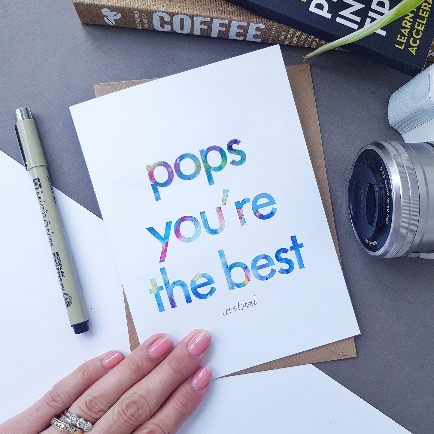 Birthday Card for Grandpa, Grandad, Granda or Pops