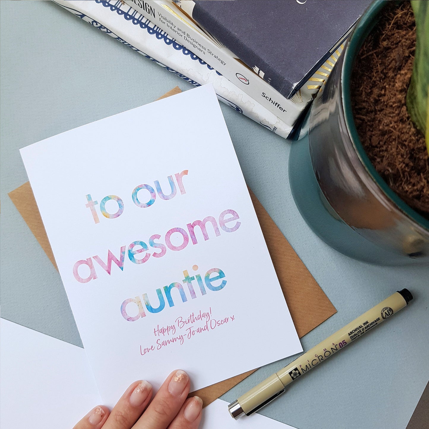 Awesome Auntie - Personalised Birthday Card