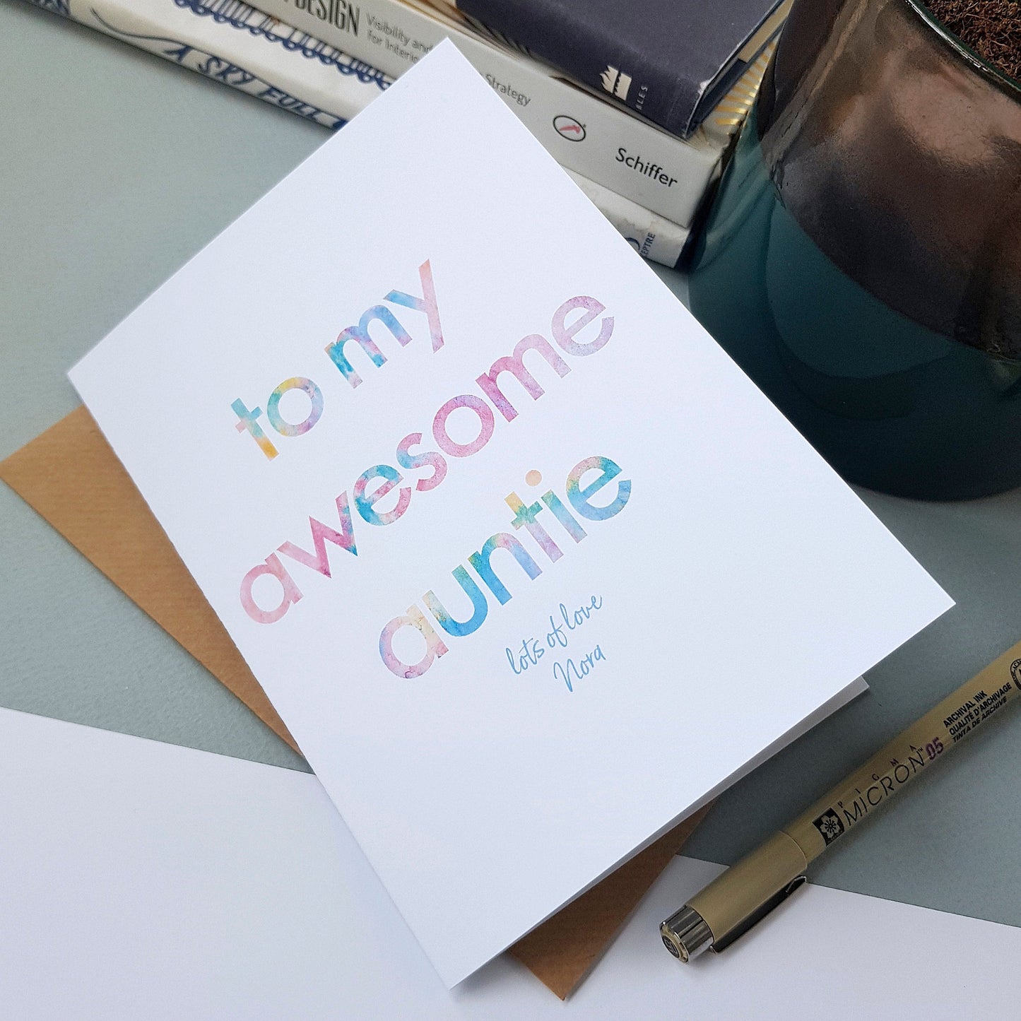 Awesome Auntie - Personalised Birthday Card