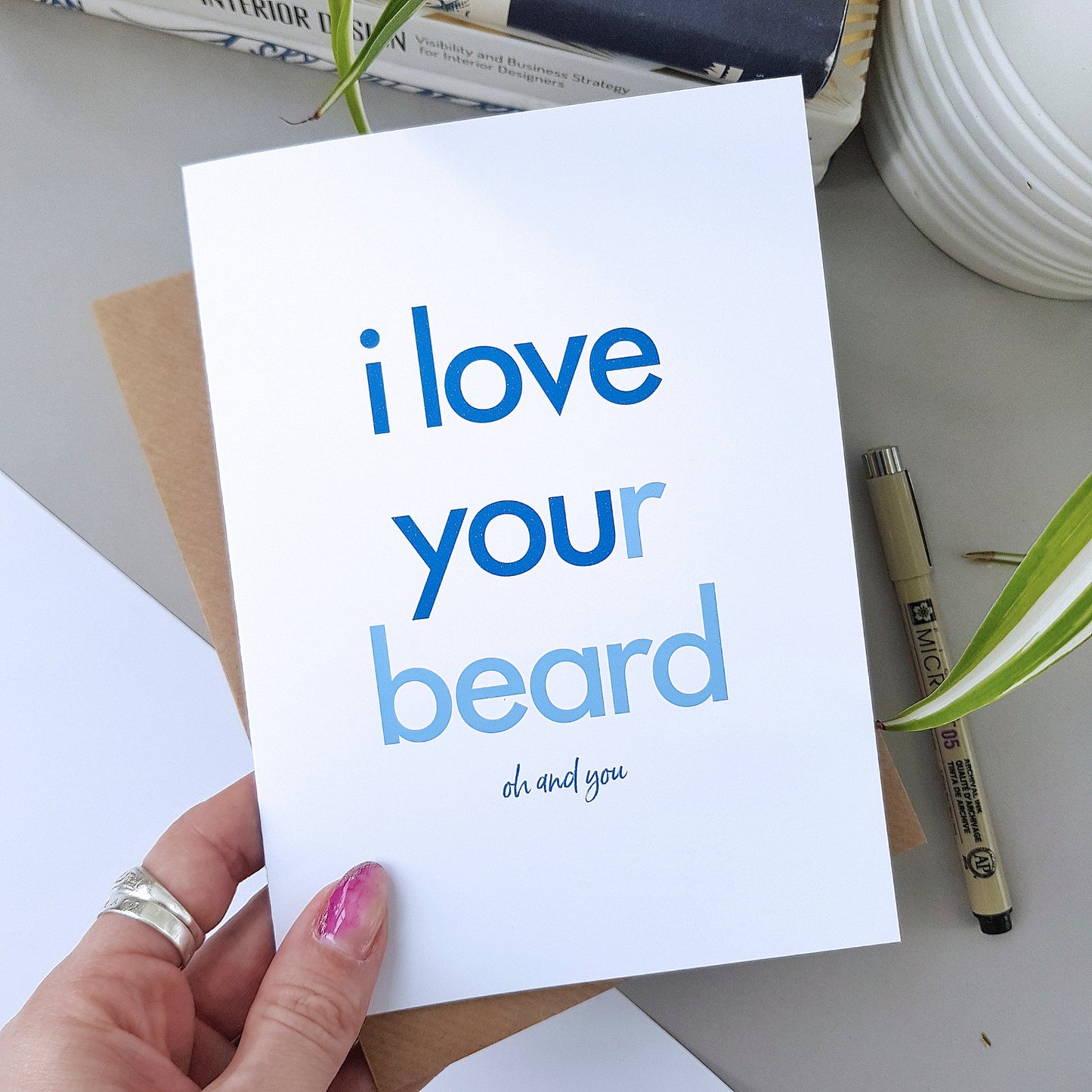 I love your beard | Valentine's Day card for boyfriend or husband | Great card for your bearded, hipster boyfriend, husband, beard lover