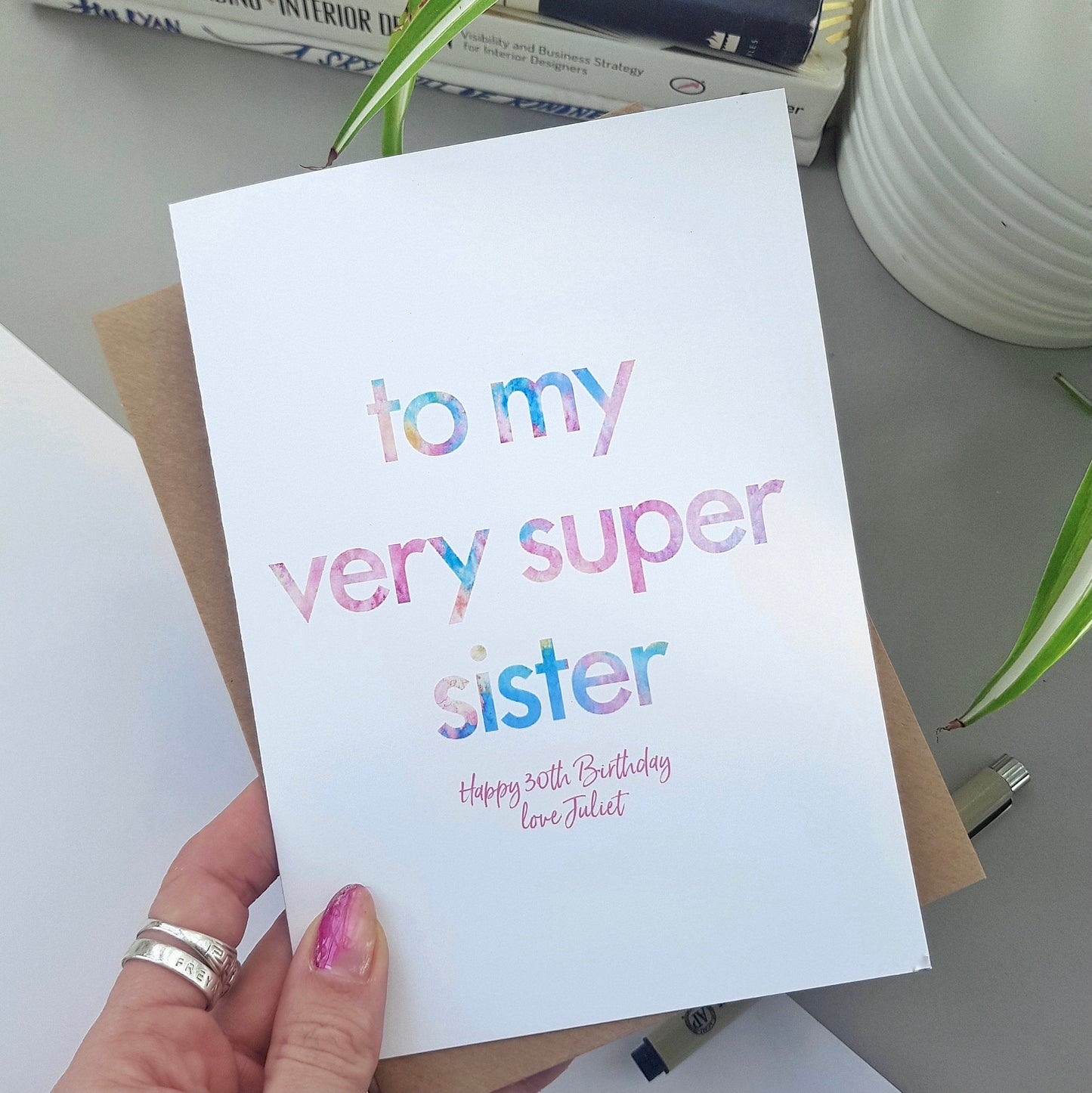 Very Super Sister, personalised birthday card | Sweet and fun birthday card for your Sister