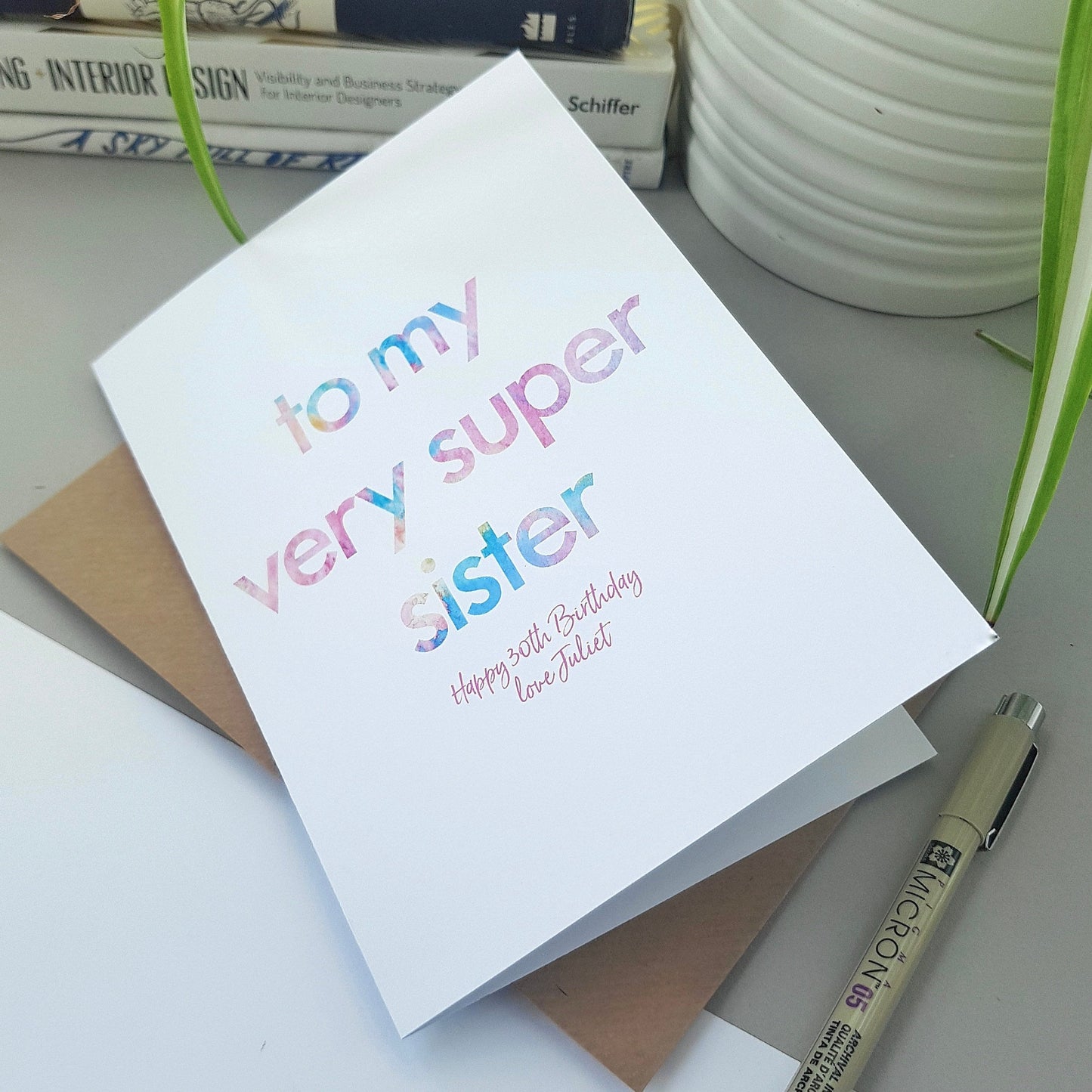 Very Super Sister, personalised birthday card | Sweet and fun birthday card for your Sister