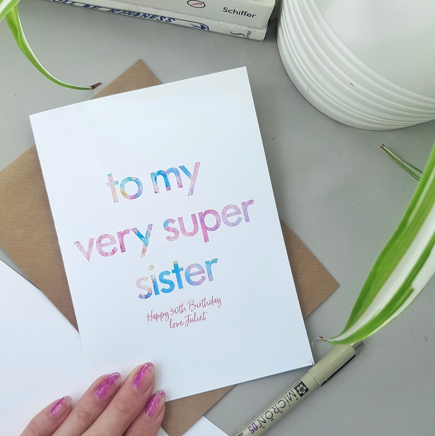 Very Super Sister, personalised birthday card | Sweet and fun birthday card for your Sister