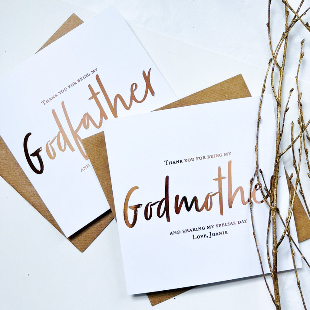 Godfather Thank you card | Will you be my Godfather | Christening thank you card