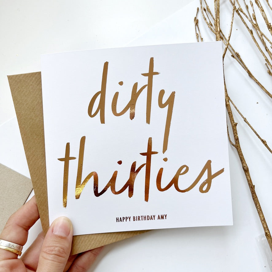 30th Birthday Card, personalised - Dirty Thirties