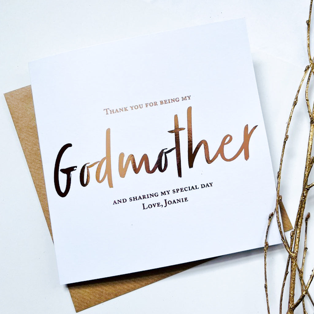 Godmother Thank you card | Will you be my Godmother | Christening thank you card