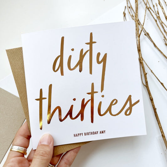 30th Birthday Card, personalised - Dirty Thirties