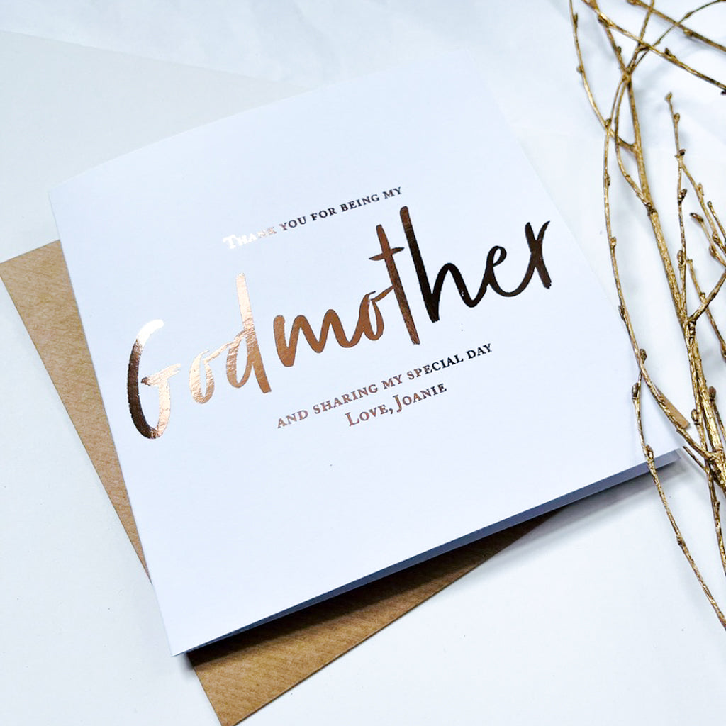 Godmother Thank you card | Will you be my Godmother | Christening thank you card