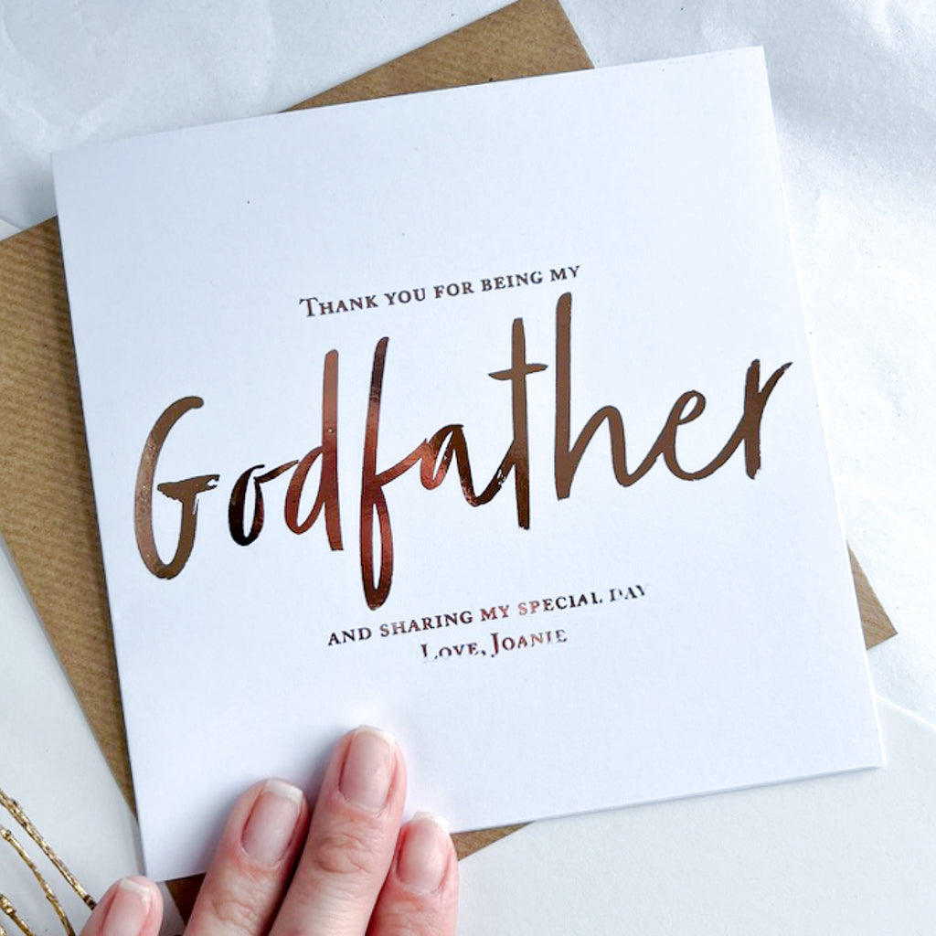 Godfather Thank you card | Will you be my Godfather | Christening thank you card