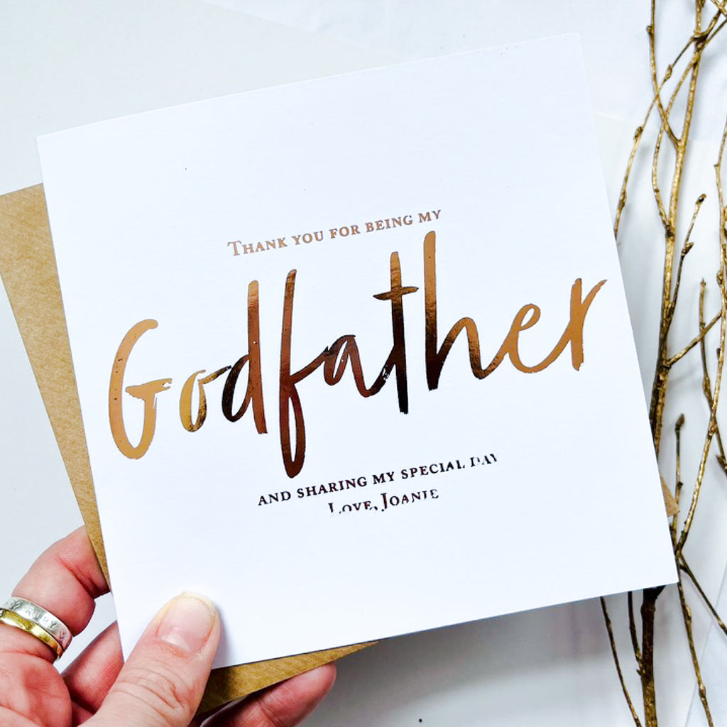 Godfather Thank you card | Will you be my Godfather | Christening thank you card