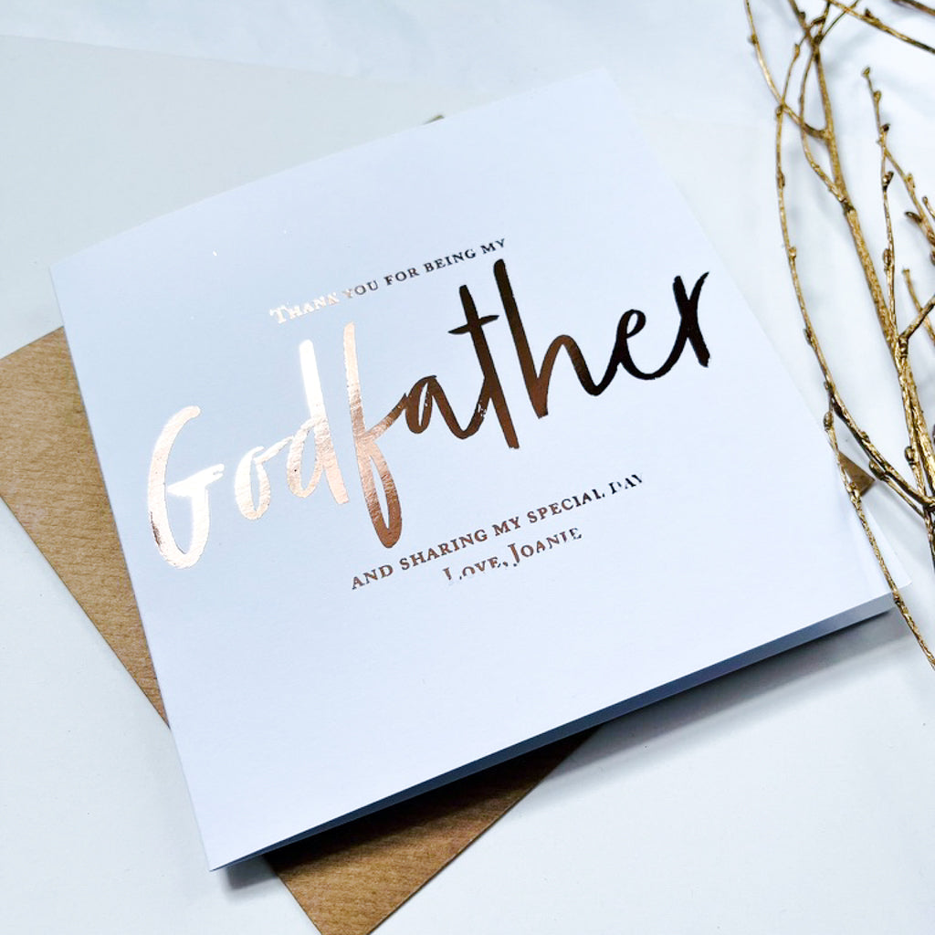 Godfather Thank you card | Will you be my Godfather | Christening thank you card