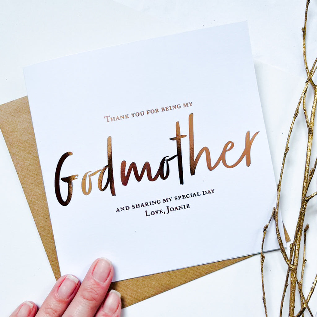 Godmother Thank you card | Will you be my Godmother | Christening thank you card