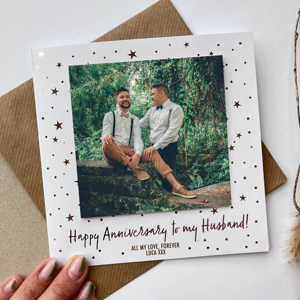 Personalised Anniversary Photo Card For Husband