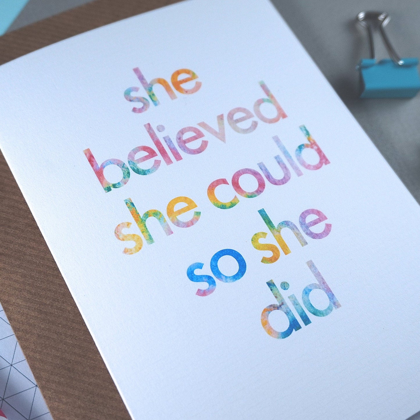 She Believed She Could | Birthday Card for a friend | BFF, best friend, good luck card, new job