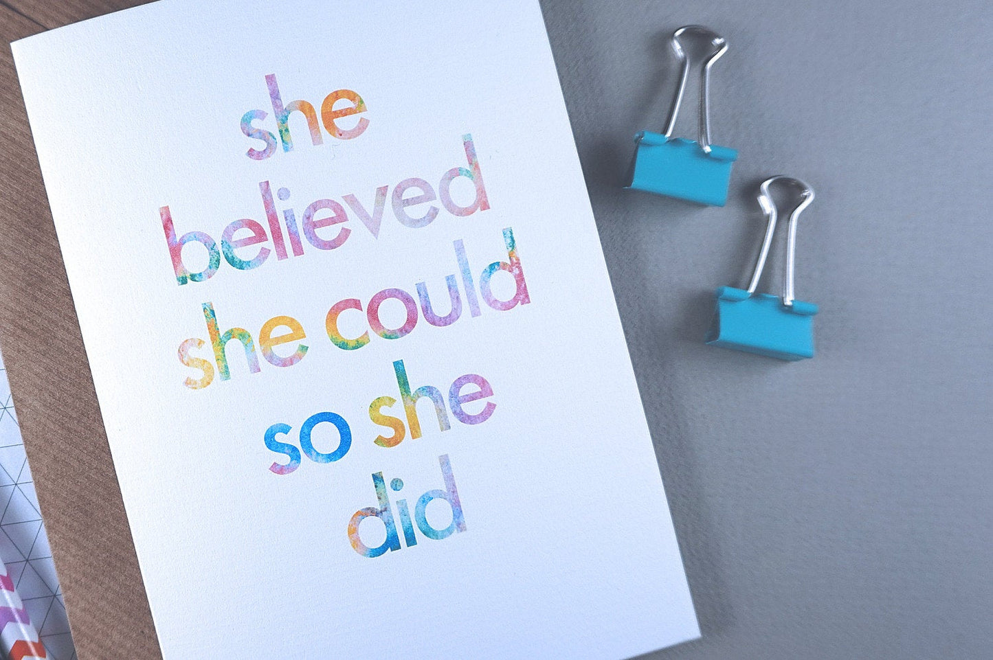 She Believed She Could | Birthday Card for a friend | BFF, best friend, good luck card, new job