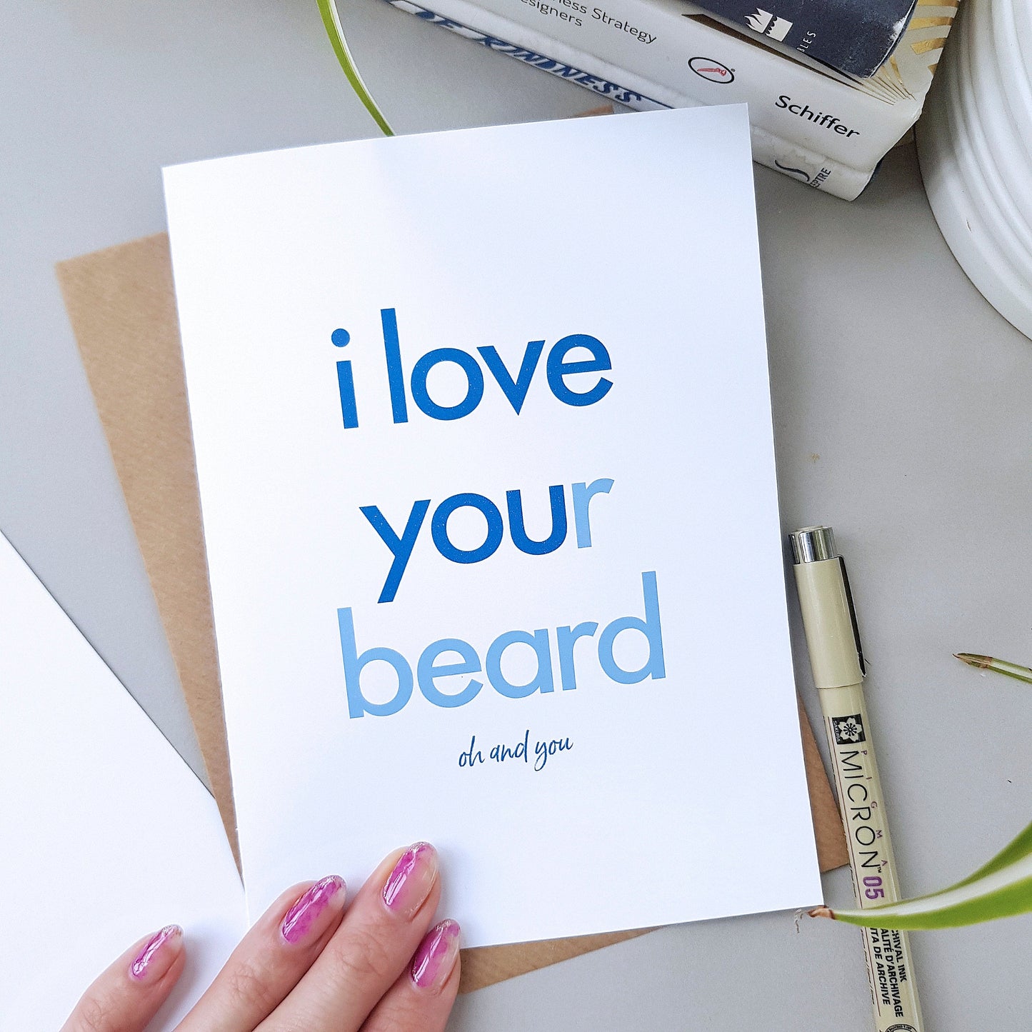 I love your beard | Valentine's Day card for boyfriend or husband | Great card for your bearded, hipster boyfriend, husband, beard lover